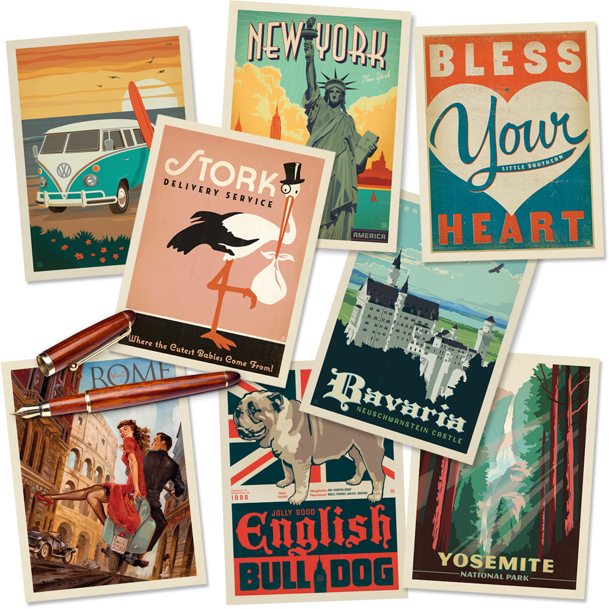 POSTCARDS: National Parks 63-piece Set by Kenneth Crane - Anderson Design  Group